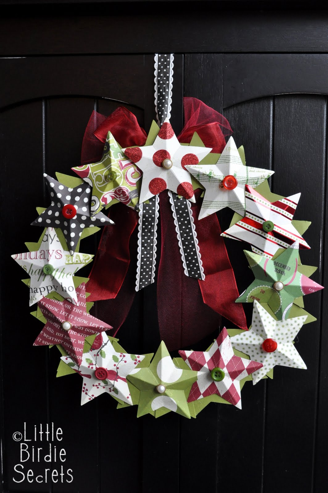 3D paper star wreath how to make