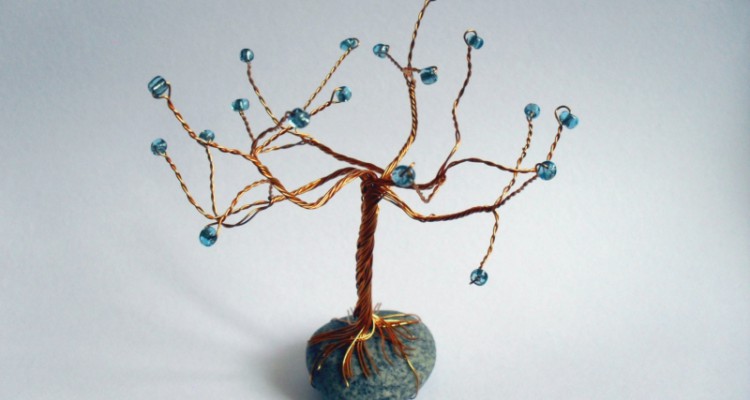 DIY - dekorativní drátěný stromeček štěstí